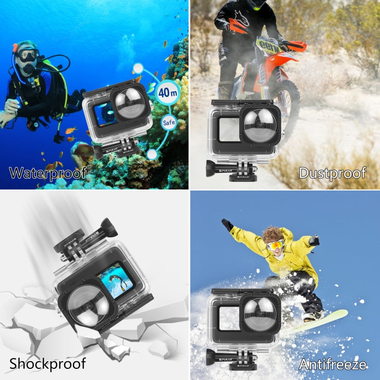 PULUZ 40m Waterproof Housing Protective Case with Buckle Basic Mount & Screw for GoPro HERO12 Black /11 Black /11 Black Mini /10 Black /9 Black Max Lens Mod(Transparent) - Waterproof Cases by PULUZ | Online Shopping South Africa | PMC Jewellery