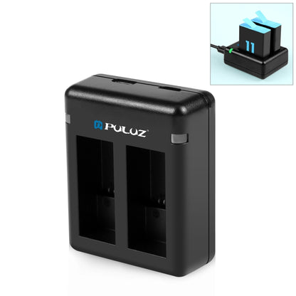 PULUZ USB Dual Batteries Charger for GoPro HERO12 Black /11 Black /10 Black /9 Black (Black) - Charger by PULUZ | Online Shopping South Africa | PMC Jewellery | Buy Now Pay Later Mobicred