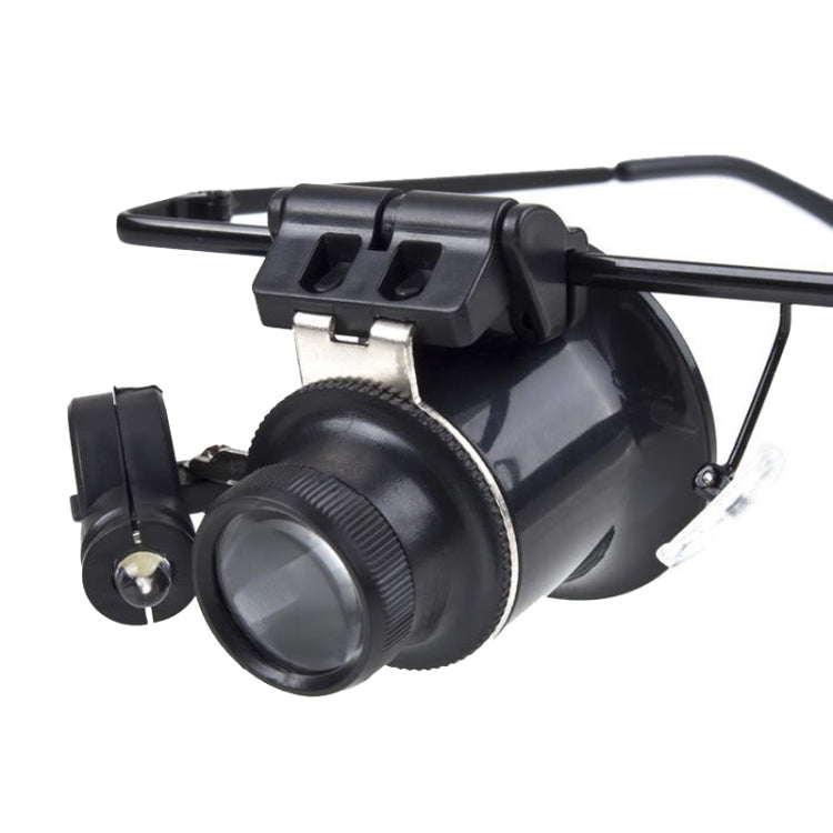 20X Glasses Type Watch Repair Loupe Magnifier with LED Light(Black) - Glasses Style by PMC TechLife | Online Shopping South Africa | PMC TechLife