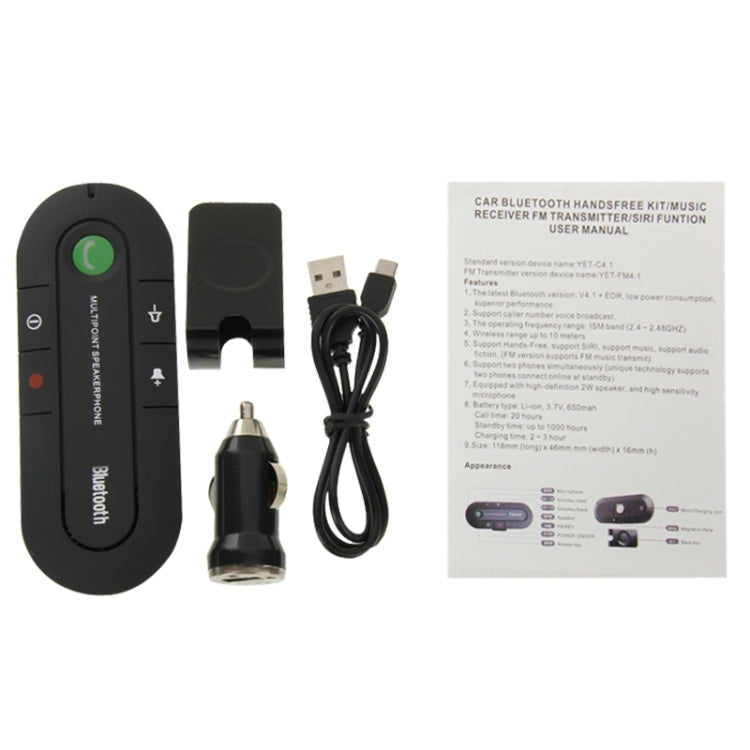 Bluetooth V4.1 Hands Free Kit Transmitter with SIRI / Music(Black) - Bluetooth Adapters by PMC TechLife | Online Shopping South Africa | PMC TechLife | Buy Now Pay Later Mobicred