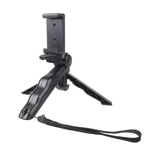 Portable Hand Grip / Mini Tripod Stand Steadicam Curve with Straight Clip for GoPro HERO 4 / 3 / 3+ / SJ4000 / SJ5000 / SJ6000 Sports DV / Digital Camera /  iPhone , Galaxy and other Mobile Phone(Black) - Desktop Holder by PMC Jewellery | Online Shopping South Africa | PMC Jewellery