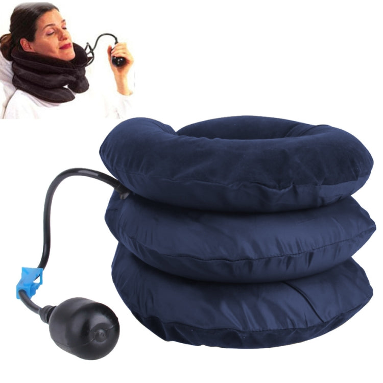 Inflatable Air Cervical Neck Traction Device Soft Head Back Shoulder Neck Ache Massager Headache Pain Relief Relaxation Brace(Dark Blue) - Massage & Relaxation by PMC Jewellery | Online Shopping South Africa | PMC Jewellery