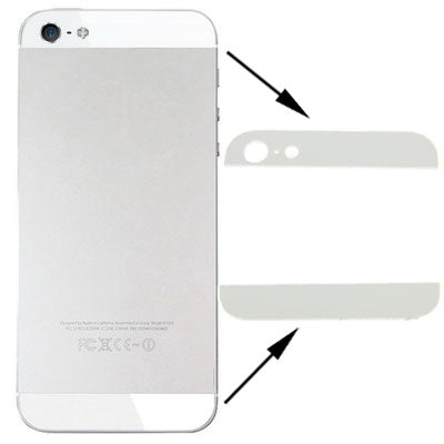 OEM Version Back Cover Top & Bottom Glass Lens for iPhone 5(White) - iPhone 5 Parts by PMC TechLife | Online Shopping South Africa | PMC TechLife