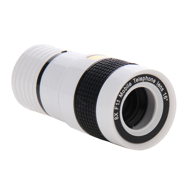 8X Zoom Telescope Telephoto Camera Lens with Clip(White) - Telescope & Microscope by PMC Jewellery | Online Shopping South Africa | PMC Jewellery