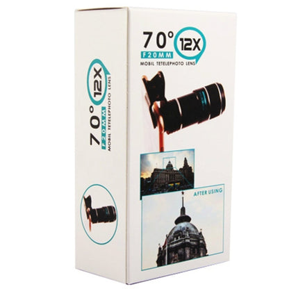 Universal 12X Zoom Optical Zoom Telescope Lens with Clip - Telescope & Microscope by PMC Jewellery | Online Shopping South Africa | PMC Jewellery