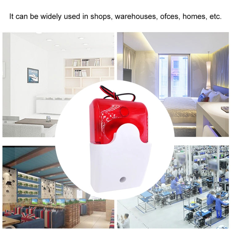 Mini Wired Red Strobe Siren for Burglar Security Alarm(White) - Infrared Detector by PMC TechLife | Online Shopping South Africa | PMC TechLife | Buy Now Pay Later Mobicred