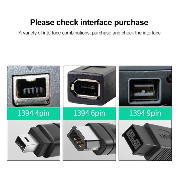 FireWire 800 9 Pin To FireWire 400 4 Pin Cable, Length: 1.5m(Black) - 1394 Series by PMC TechLife | Online Shopping South Africa | PMC TechLife | Buy Now Pay Later Mobicred