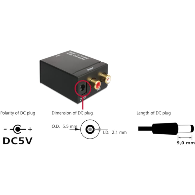 Analog RCA to Digital Optical Coaxial Toslink Audio Converter(Black) - RCA Adapter by PMC Jewellery | Online Shopping South Africa | PMC Jewellery