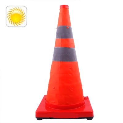3-LED Solar Lift Traffic Safety Warning Road Cones, Height: 56cm - Warning Lights by PMC Jewellery | Online Shopping South Africa | PMC Jewellery