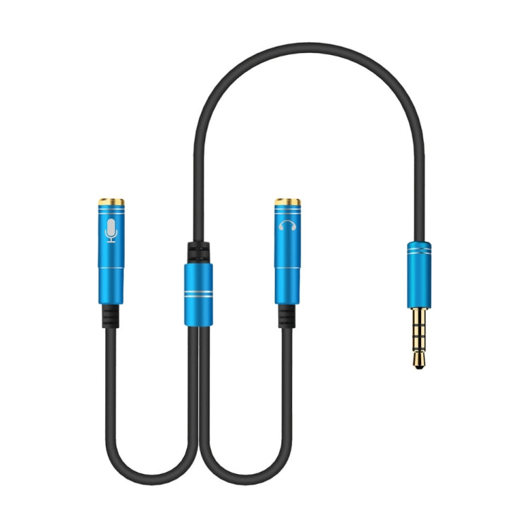 2 in 1 3.5mm Male to Double 3.5mm Female TPE High-elastic Audio Cable Splitter, Cable Length: 32cm(Blue) - Cable & Splitter by PMC Jewellery | Online Shopping South Africa | PMC Jewellery