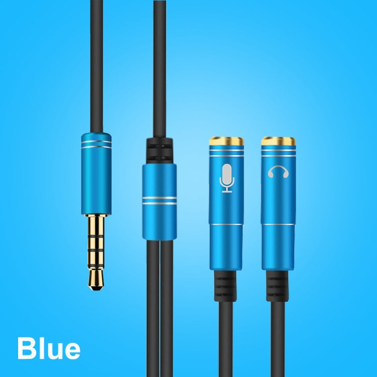 2 in 1 3.5mm Male to Double 3.5mm Female TPE High-elastic Audio Cable Splitter, Cable Length: 32cm(Blue) - Cable & Splitter by PMC Jewellery | Online Shopping South Africa | PMC Jewellery