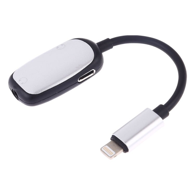 8 Pin to 8 Pin Charging Interface + 8 Pin Earphone Interface + 3.5mm Audio Interface Earphone Adapter(Silver) - Earphone Adapter by PMC TechLife | Online Shopping South Africa | PMC TechLife