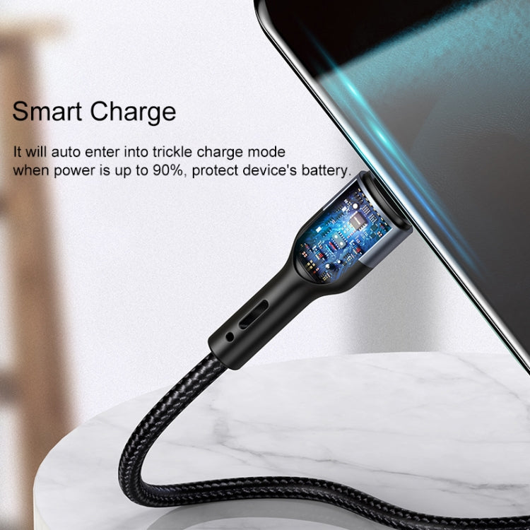 USAMS US-SJ450 U55 2A Micro USB Aluminum Alloy Weave Charging Cable, Length:1m(Black) - Micro USB Cable by USAMS | Online Shopping South Africa | PMC Jewellery