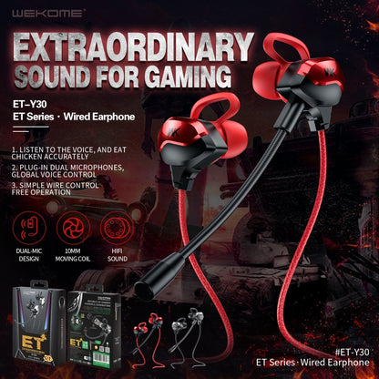 WK ET-Y30 ET Series 3.5mm Elbow In-ear Wired Wire-control Gaming Earphone with Microphone (Black) - Normal Style Earphone by WK | Online Shopping South Africa | PMC Jewellery