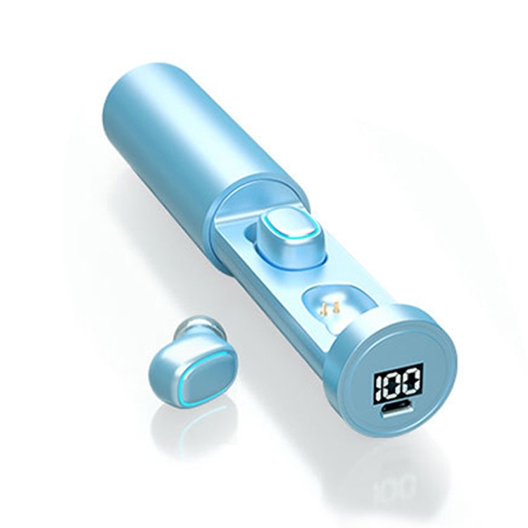 C1 Bluetooth 5.0 TWS Circular Chimney Touch Digital Display True Wireless Bluetooth Earphone with Charging Box(Blue) - TWS Earphone by PMC TechLife | Online Shopping South Africa | PMC TechLife