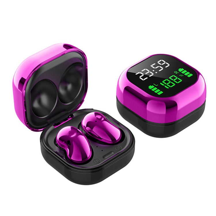 S6 Plus Bluetooth 5.0 TWS Touch Digital Display Mini Clock True Wireless Bluetooth Earphone with Charging Box(Purple) - TWS Earphone by PMC Jewellery | Online Shopping South Africa | PMC Jewellery