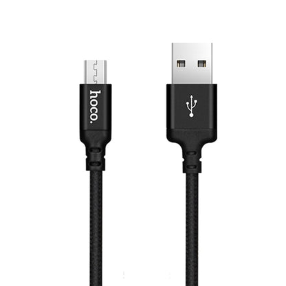 hoco X14 1m Nylon Braided Aluminium Alloy Micro USB to USB Data Sync Charging Cable(Black) - Micro USB Cable by hoco | Online Shopping South Africa | PMC Jewellery