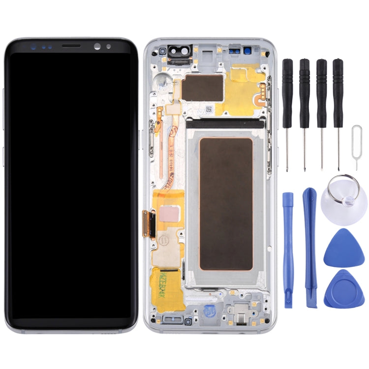 Original LCD Screen + Original Touch Panel with Frame for Galaxy S8 / G950 / G950F / G950FD / G950U / G950A / G950P / G950T / G950V / G950R4 / G950W / G9500(Silver) - LCD Screen by PMC Jewellery | Online Shopping South Africa | PMC Jewellery