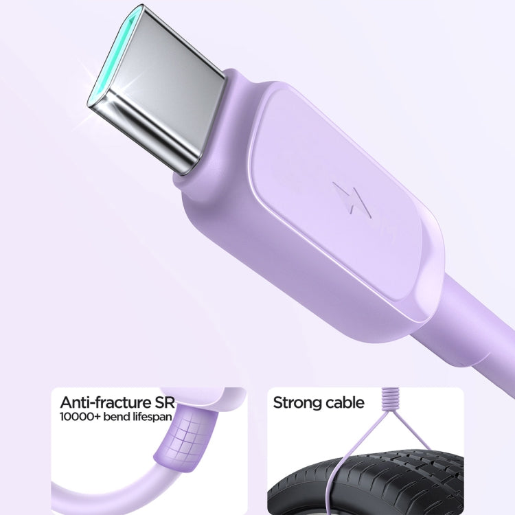 JOYROOM S-AC027A14 Multi-Color Series 3A USB to USB-C / Type-C Fast Charging Data Cable, Length:1.2m(Purple) - USB-C & Type-C Cable by JOYROOM | Online Shopping South Africa | PMC Jewellery