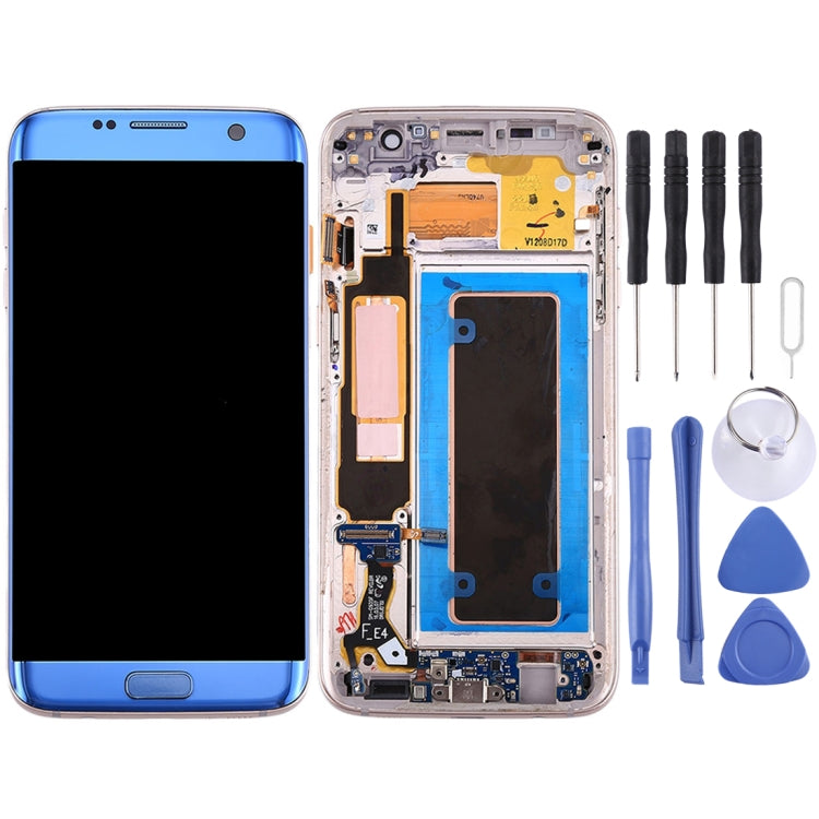 Original LCD Screen and Digitizer Full Assembly with Frame & Charging Port Board & Volume Button & Power Button for Galaxy S7 Edge / G935A(Blue) - LCD Screen by PMC Jewellery | Online Shopping South Africa | PMC Jewellery