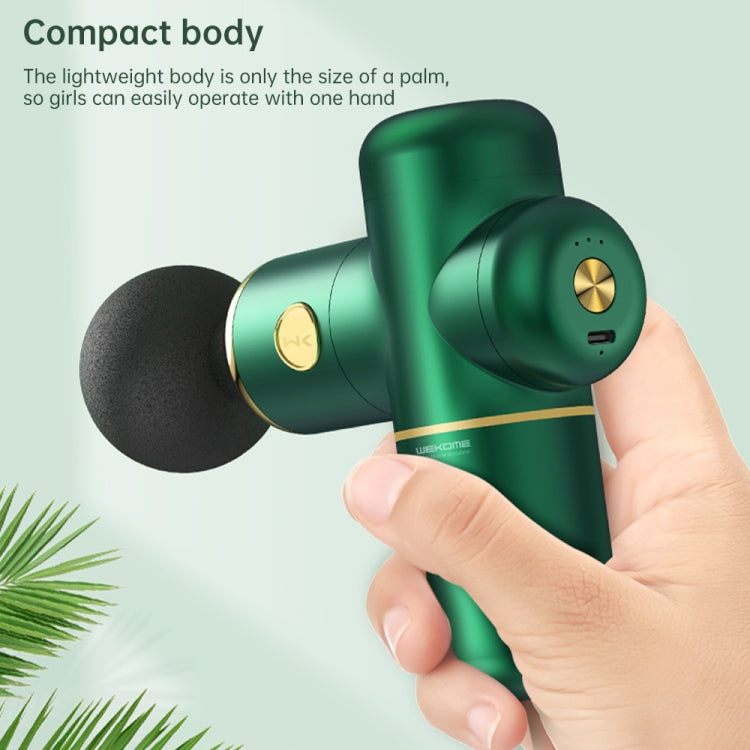 WK WT-FG02 Portable Sports Massage Muscle Gun with 4 Massage Heads (Green) - Massage gun & Accessories by WK | Online Shopping South Africa | PMC Jewellery | Buy Now Pay Later Mobicred