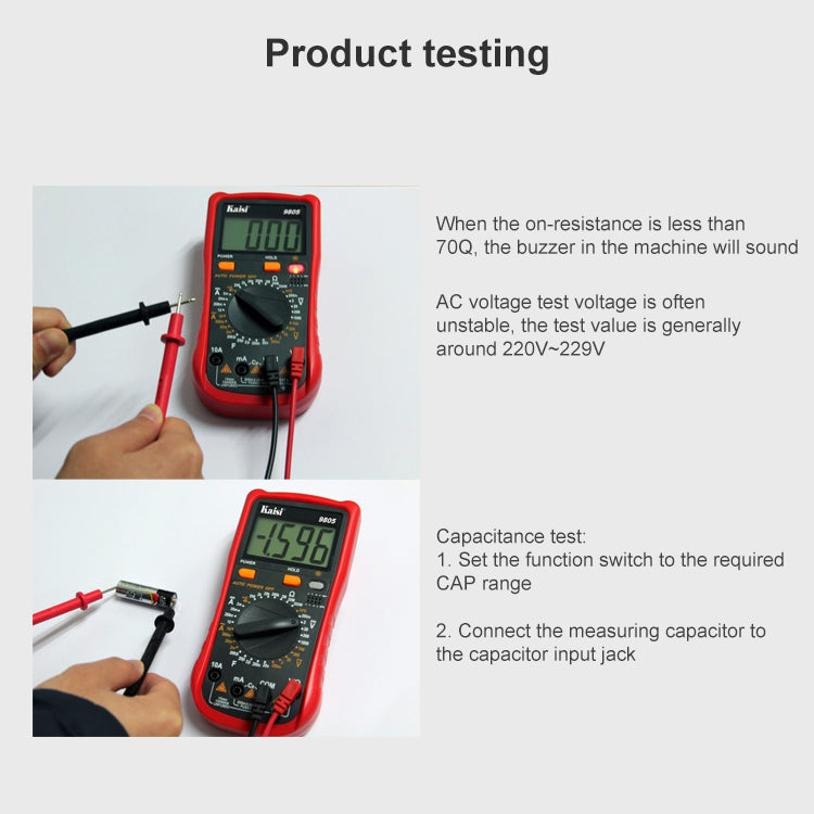 Kaisi 9805 Anti-burning Multifunctional Digital Universal Multimeter Auto-Range Digital Multimeter - Current & Voltage Tester by Kaisi | Online Shopping South Africa | PMC TechLife | Buy Now Pay Later Mobicred