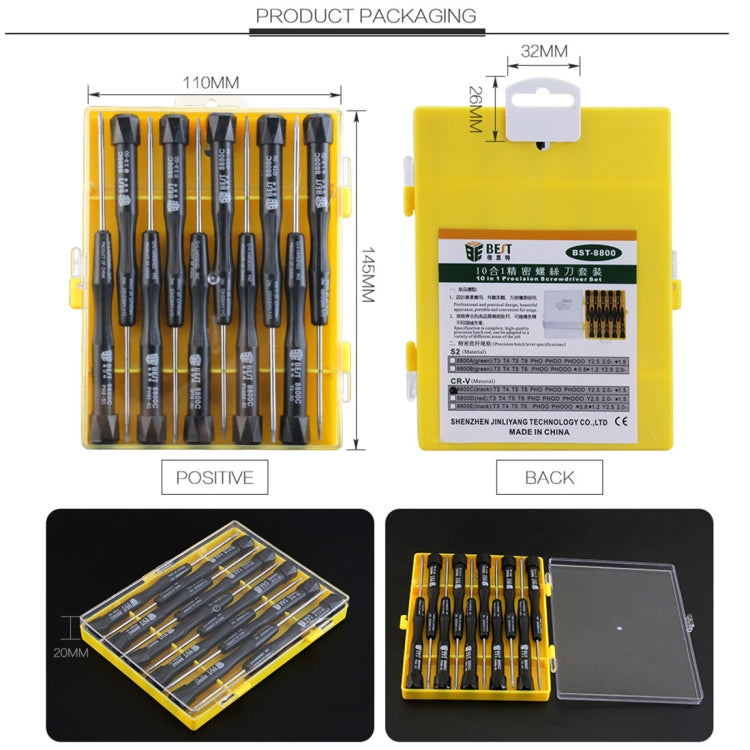 10 in 1 BEST BST-8800C Repair Tool Precision Screwdriver Set - Screwdriver Set by BEST | Online Shopping South Africa | PMC Jewellery