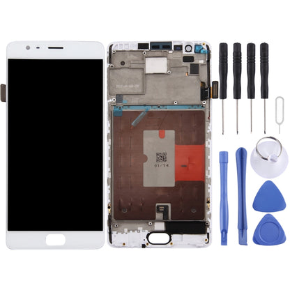 For OnePlus 3T Digitizer Full Assembly with Frame OEM LCD Screen (White) - LCD Screen by PMC Jewellery | Online Shopping South Africa | PMC Jewellery