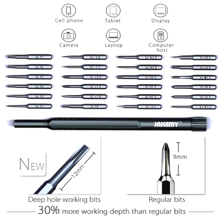 JAKEMY JM-8168 24 in 1 Precision Magnetic Screwdriver Kit with Deep Hole Screw Bits - Screwdriver Set by JAKEMY | Online Shopping South Africa | PMC Jewellery | Buy Now Pay Later Mobicred