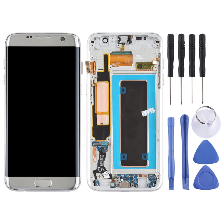 Original Super AMOLED Material LCD Screen and Digitizer Full Assembly(with Frame / Charging Port Flex Cable / Power Button Flex Cable / Volume Button Flex Cable) for Galaxy S7 Edge / G935F / G935FD(Silver) - LCD Screen by PMC Jewellery | Online Shopping South Africa | PMC Jewellery