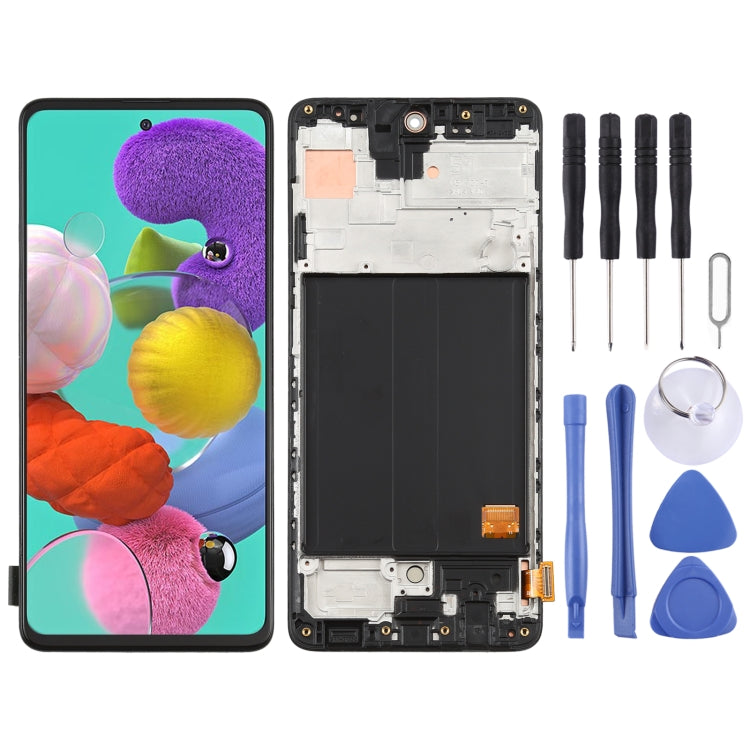 Original Super AMOLED LCD Screen for Galaxy A51 4G Digitizer Full Assembly with Frame (Black) - LCD Screen by PMC Jewellery | Online Shopping South Africa | PMC Jewellery