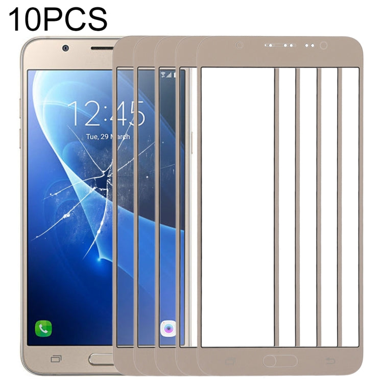 For Samsung Galaxy J7 (2016), J710F, J710FN, J710M/MN, J7108 10pcs Front Screen Outer Glass Lens (Gold) - Outer Glass Lens by PMC Jewellery | Online Shopping South Africa | PMC Jewellery