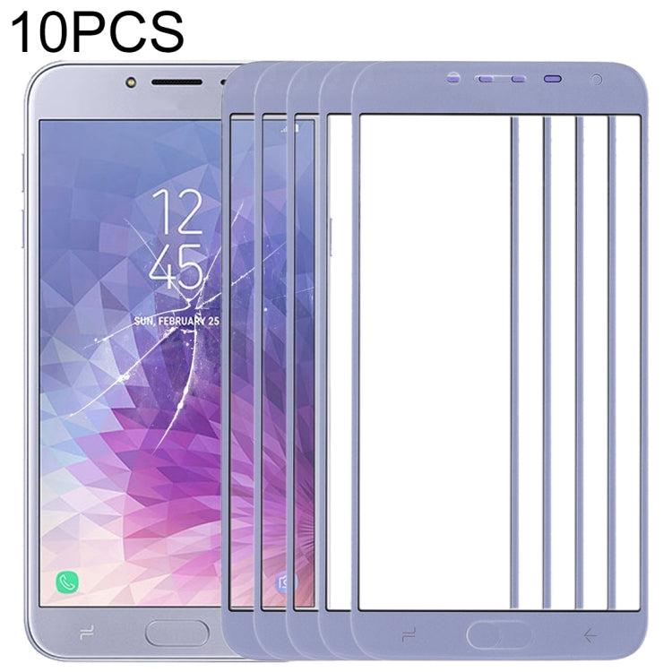 For Samsung Galaxy J4 (2018) 10pcs Front Screen Outer Glass Lens (Blue) - Outer Glass Lens by PMC Jewellery | Online Shopping South Africa | PMC Jewellery