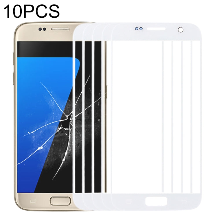 For Samsung Galaxy S7 / G930 10pcs Front Screen Outer Glass Lens (White) - Outer Glass Lens by PMC Jewellery | Online Shopping South Africa | PMC Jewellery