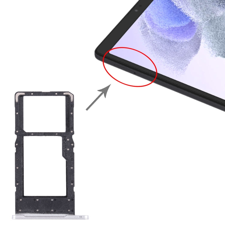 SIM Card Tray + Micro SD Card Tray for Samsung Galaxy Tab A7 Lite SM-T225 (Silver) - Others by PMC TechLife | Online Shopping South Africa | PMC TechLife