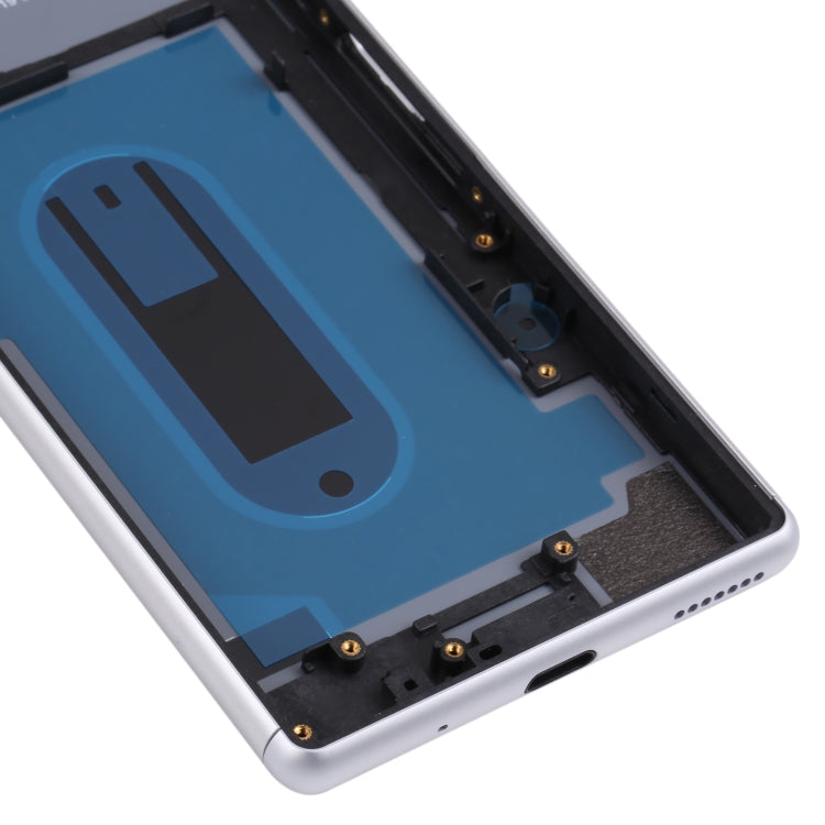 For Sony Xperia 8 Battery Back Cover with Middle Frame & Camera Lens Cover(Silver) - Back Cover by PMC TechLife | Online Shopping South Africa | PMC TechLife