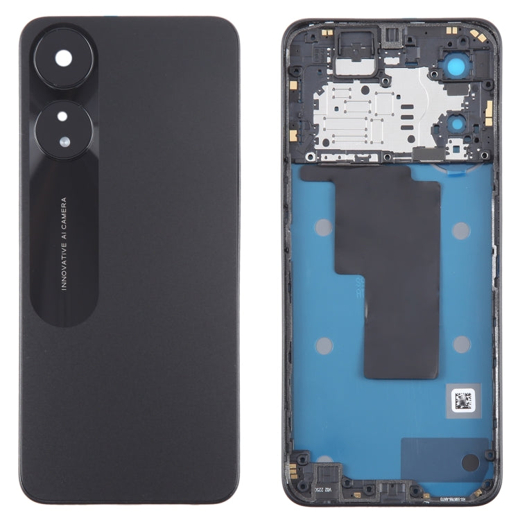 For OPPO A58 Original Battery Back Cover with Middle Frame(Black) - Back Cover by PMC TechLife | Online Shopping South Africa | PMC TechLife