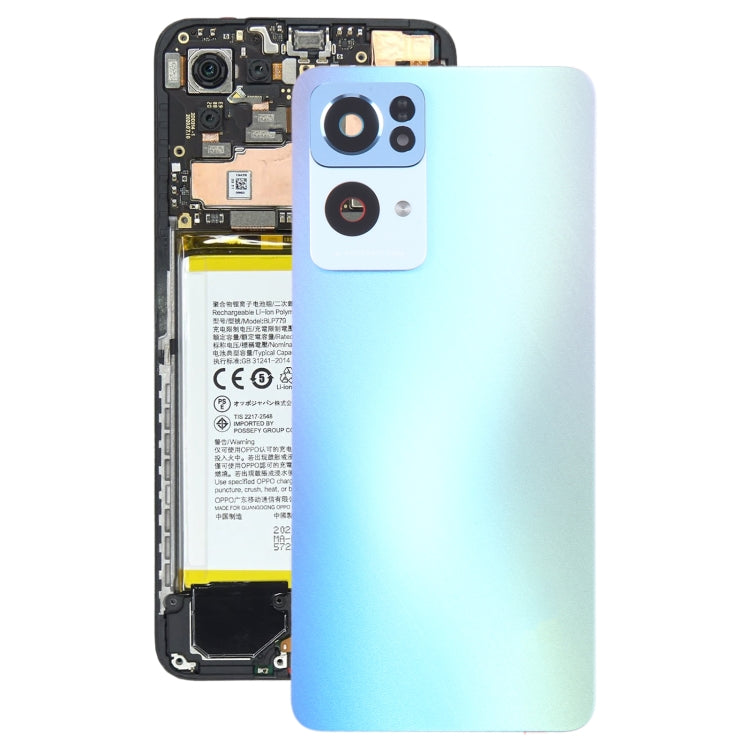 For OPPO Reno7 Pro Original Battery Back Cover with Camera Lens Cover(Blue) - Back Cover by PMC Jewellery | Online Shopping South Africa | PMC Jewellery