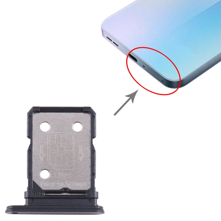 For OnePlus 10R 80W CPH2411 SIM Card Tray + SIM Card Tray (Black) - Card Tray by PMC TechLife | Online Shopping South Africa | PMC TechLife