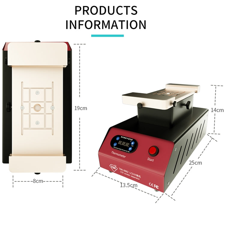 TBK-988Z 7 inch Mobile Phone LCD Separation Built-in Pump Vacuum Manual Separator - Separation Equipment by TBK | Online Shopping South Africa | PMC Jewellery | Buy Now Pay Later Mobicred