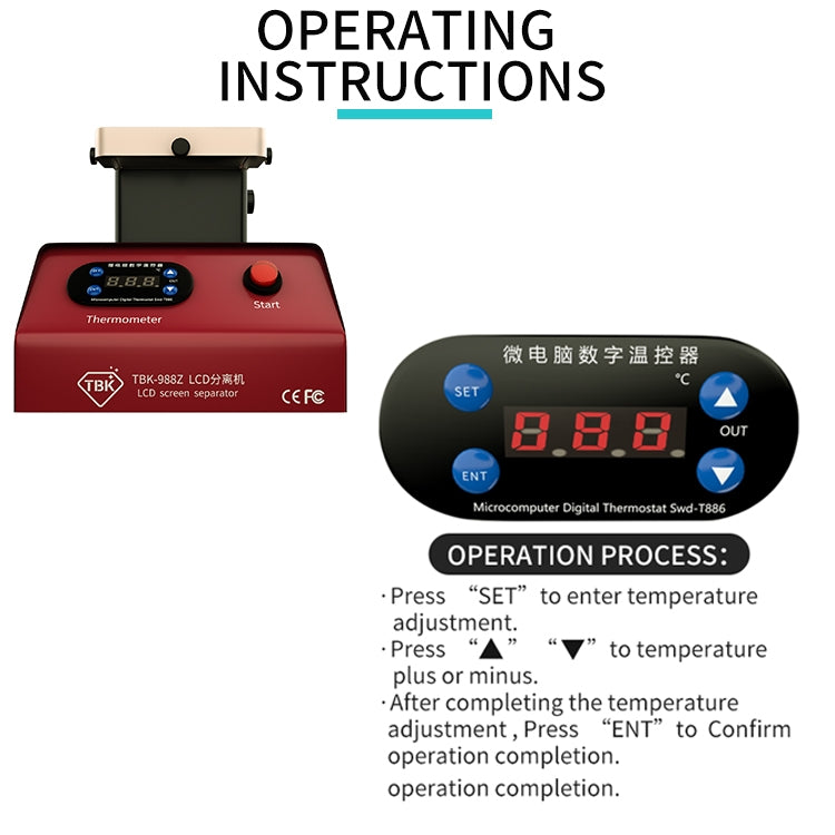 TBK-988Z 7 inch Mobile Phone LCD Separation Built-in Pump Vacuum Manual Separator - free shipping - PMC TechLife - Order now!