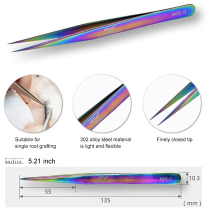 Vetus MCS-12 Bright Color Tweezers(Colour) - Tweezers by VETUS | Online Shopping South Africa | PMC Jewellery