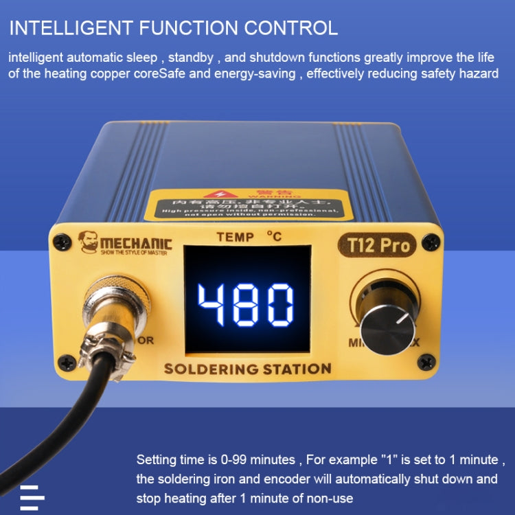 Mechanic T12 Pro Intelligent Anti-static Digital Heating Solder Station, EU Plug - free shipping - PMC TechLife - Order now!