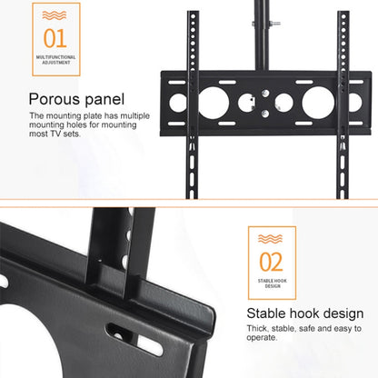 32-65 inch Universal Height & Angle Adjustable Single Screen TV Wall-mounted Ceiling Dual-use Bracket, Retractable Range: 0.5-2m - TV Brackets & Mounts by PMC Jewellery | Online Shopping South Africa | PMC Jewellery