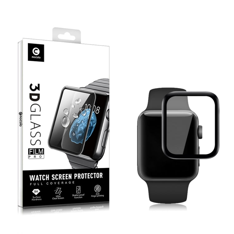 2 PCS mocolo 0.33mm 9H 3D Round Edge Tempered Glass Film for Apple Watch Series 3 42mm - Watch Cases by mocolo | Online Shopping South Africa | PMC Jewellery | Buy Now Pay Later Mobicred