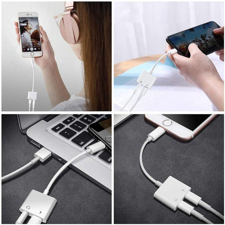 ZS-KL21804 2 in 1 8 Pin to 3.5mm Audio + 8 Pin Charging Interface, Earphone Adapter, Suitable for All IOS Systems - Earphone Adapter by PMC TechLife | Online Shopping South Africa | PMC TechLife