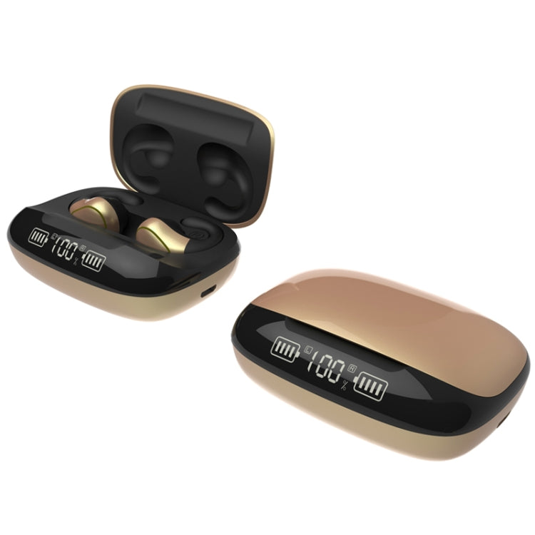 T20 TWS Bluetooth 5.0 Touch Wireless Bluetooth Earphone with Three LED Battery Display & Charging Box, Support Call & Voice Assistant(Champagne Gold) - TWS Earphone by PMC Jewellery | Online Shopping South Africa | PMC Jewellery