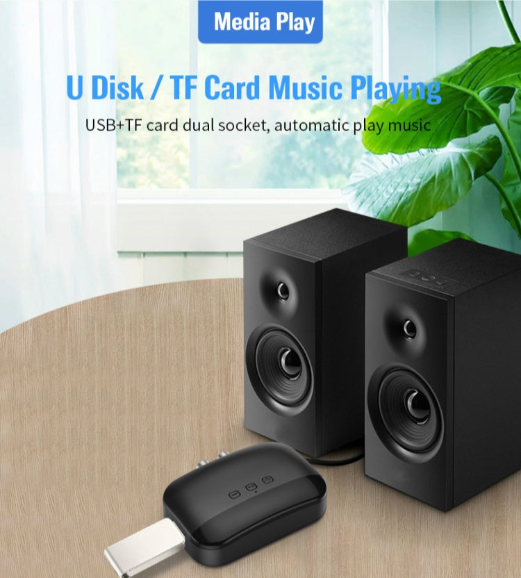 B20 NFC Bluetooth 5.0 Music Receiver Car Bluetooth Receiver, Support Hands-free Call & TF Vard & U Disk - Audio Receiver Transmitter by PMC TechLife | Online Shopping South Africa | PMC TechLife