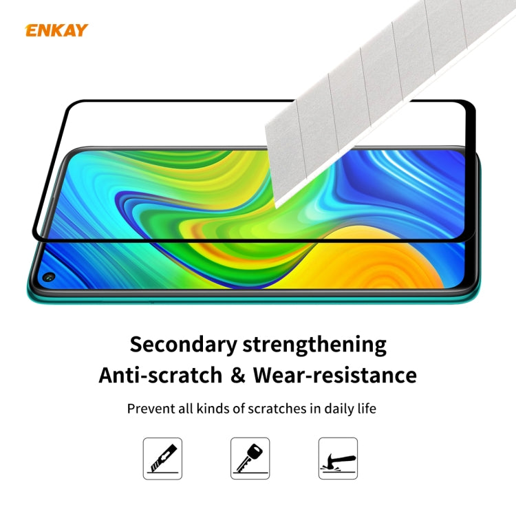 For Redmi 10X 4G / Redmi Note 9 10 PCS ENKAY Hat-Prince Full Glue 0.26mm 9H 2.5D Tempered Glass Full Coverage Film -  by ENKAY | Online Shopping South Africa | PMC Jewellery