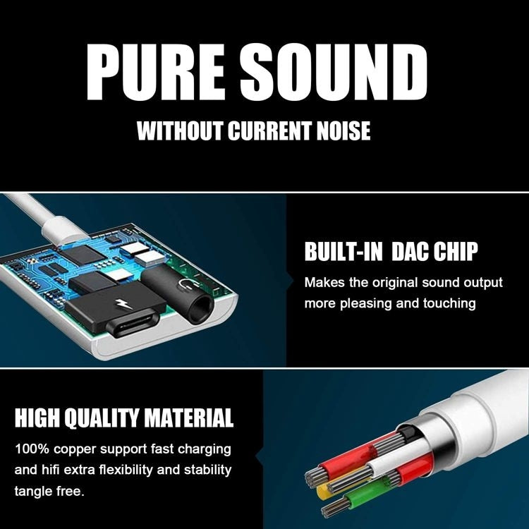 2 in 1 USB-C Adapter with 3.5mm Headphone Jack, Compatible for iPad Pro and Type-C Jack Phone - Type-C Adapter by PMC TechLife | Online Shopping South Africa | PMC TechLife